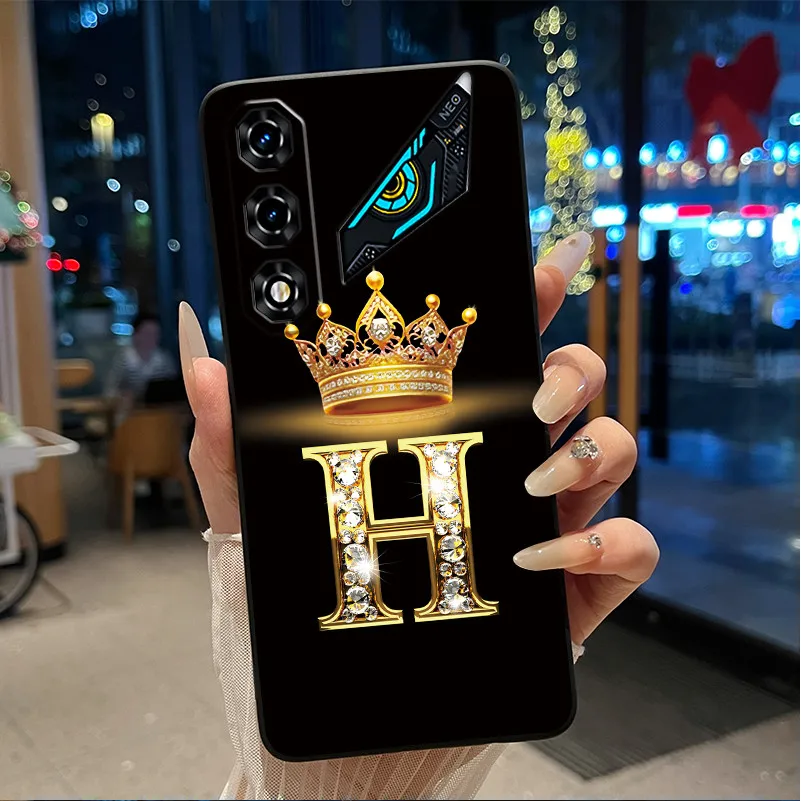 Newest Crown Letter Couple Phone Case - Soft Black Candy Shockproof Casing