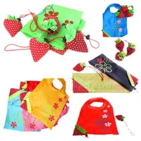 Wholesale 500pcs/lot Portable Cute Eco Reusable Storage Package Tote Folding Foldable Strawberry Bag Home 1