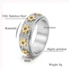 8mm Vintage Star of David Spinner Ring Hexagram Jewish Six Pointed Rotable Fidget Stainless Steel Rings Relieve Stress Men Women 6