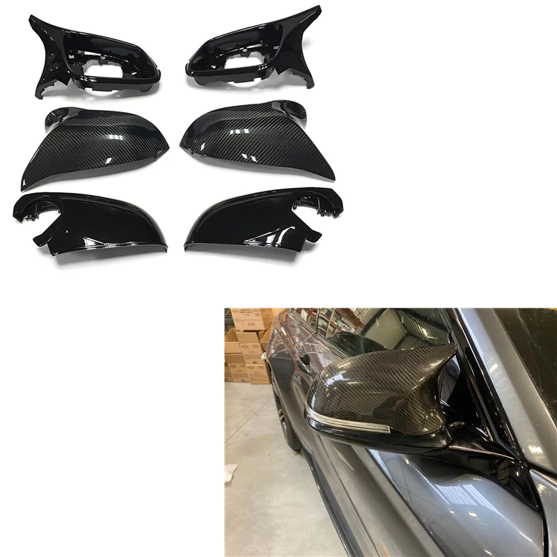 

6PCS Carbon Fiber M3 OX-horns look Mirror cover For BMWs 1 2 3 4 Series F20 F21 F22 F23 F30 F31 F32 F33 F36 GT F34 E84 F87 2013