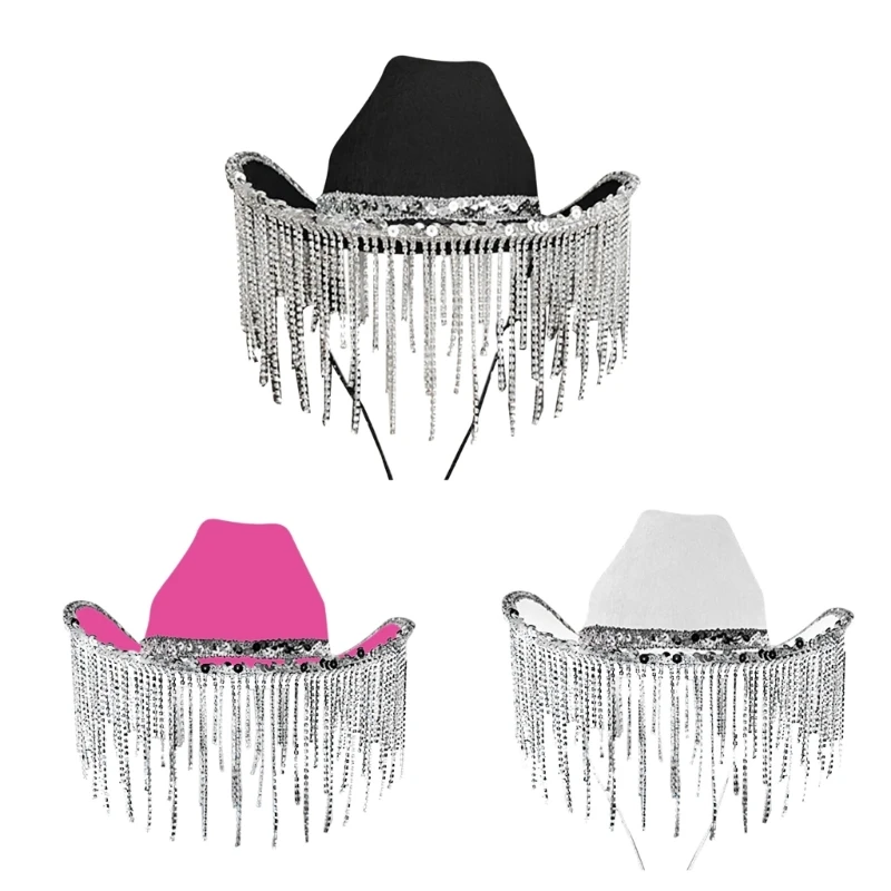 

Ковбойская шляпа для девушек, Φ, блестящая, Cowgirl шляпа, 3 цвета