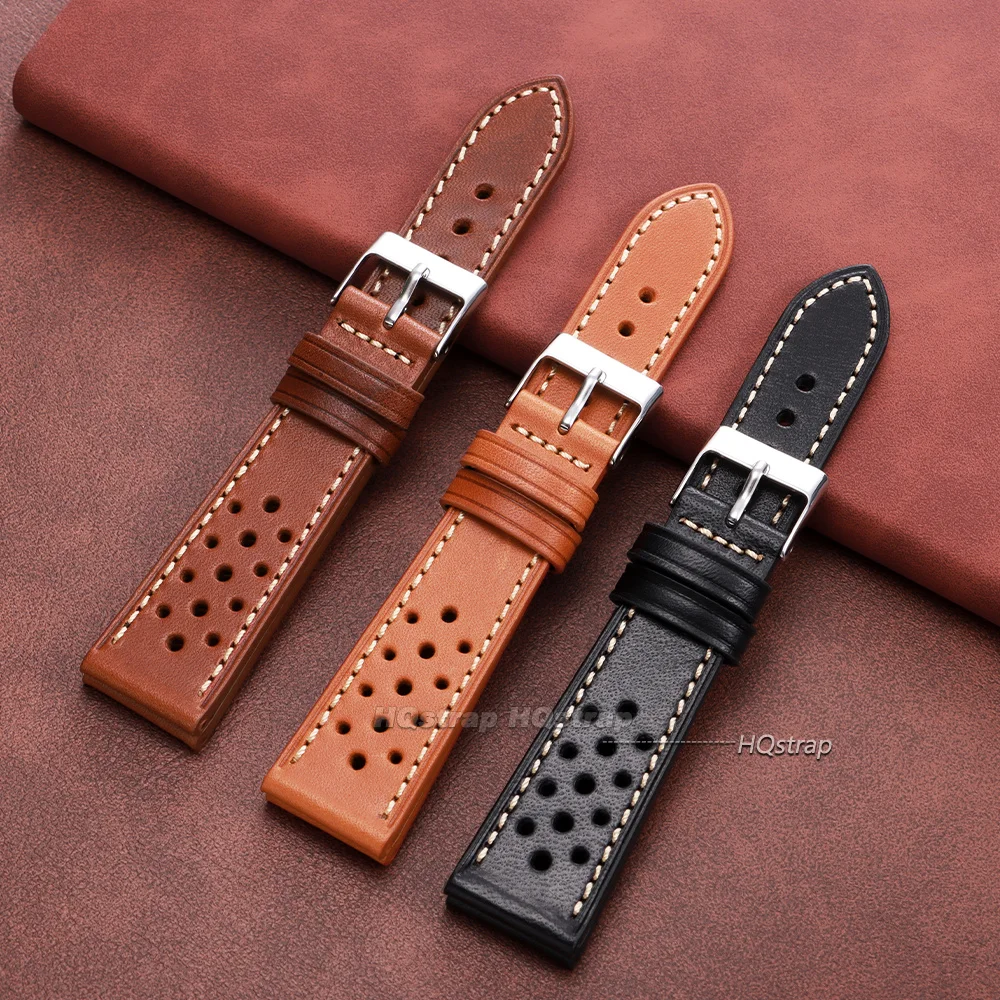 Breathable Leather Watch Strap - Universal Business Wrist Band Accessory