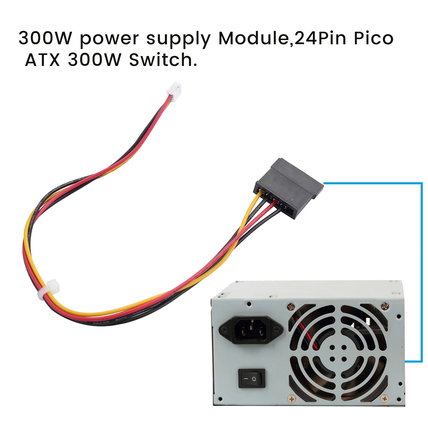 N91R PCI-E 6PIN Input DC 12V 300W DC-ATX-300W 24Pin PICO ATX Switch PSU Power Supply Module