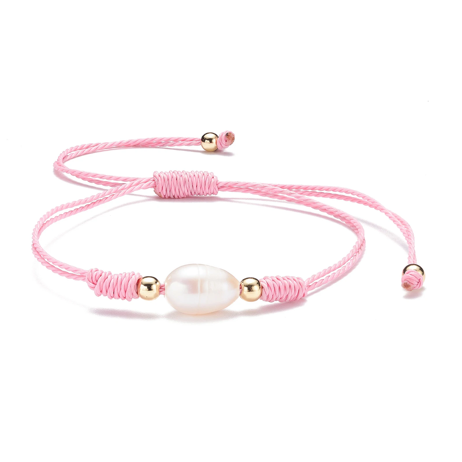 30pcs Adjustable Cord Bracelet With Natural Pearl Beads Friendship Bracelet For Women Girl Jewelry Gift Inner Diameter 1.2~9.5cm