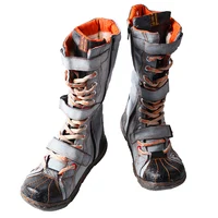 TMA EYES Strape-Accent Washed PU Leather Flat Women's Boot With Plus Size - Image 3