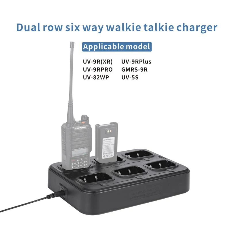 Original BAOFENG Walkie-talkie Six-Way Charger Stand Multi Rapid Charger Desktop For UV-9R/XR UV-9RPlus UV-9RPRO GMRS-9R UV-82WP