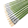 Oil Acrylic Watercolor Bristle Paint Brushes 100% Natural Chungking Hog Hair 6pcs Filbert Paint Brush Set 1