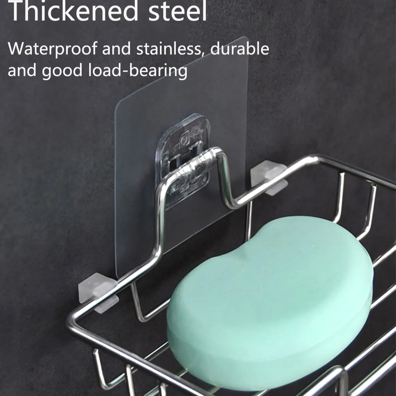 Soap Rack Wall Mounted Holder Net Stainless Steel Sponge Dish Bathroom Kitchen Storage Accessories Shampoo Self Adhesive SW 1PC soap holder,soap dish rack