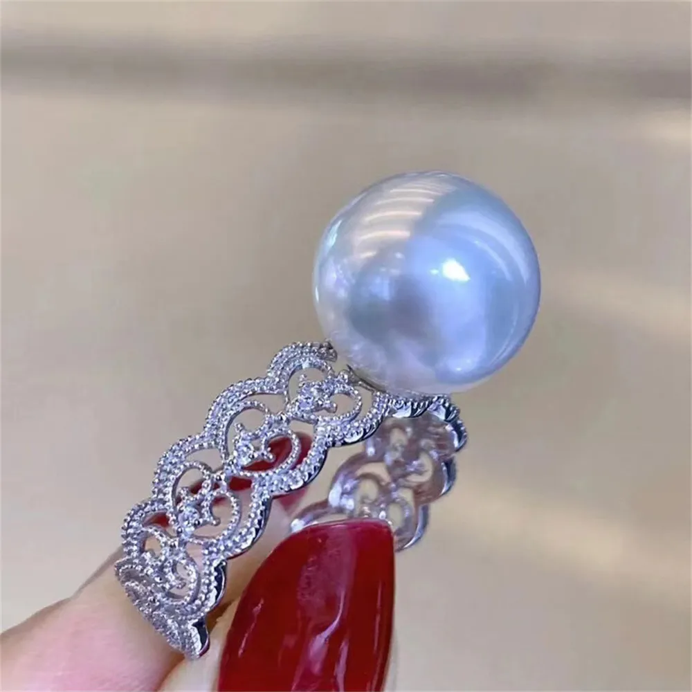 

Classic Rings Resizable Design Rings Base 18K Gold-Plating Pearl Rings Settings Women DIY Pearl Rings Accessory No Pearl