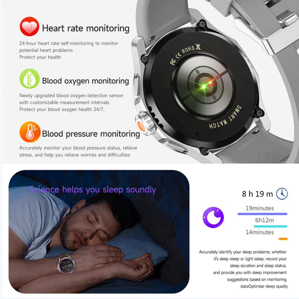 New smartwatch outdoor sports compass GPS positioning system Bluetooth call heart rate weather waterproof smartwatch 2026 NEW