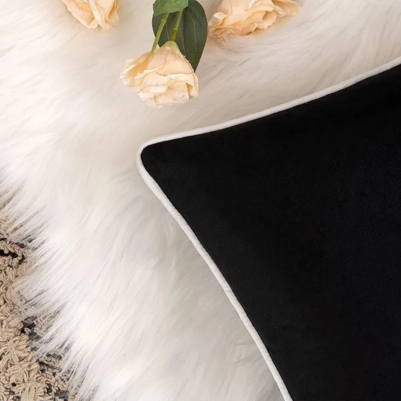 Solid Color Velvet Pillow Case Soft Dutch Velvet Cushion Cover for Sofa Bedroom Office & Living Room Elegant & Luxurious Decor 4