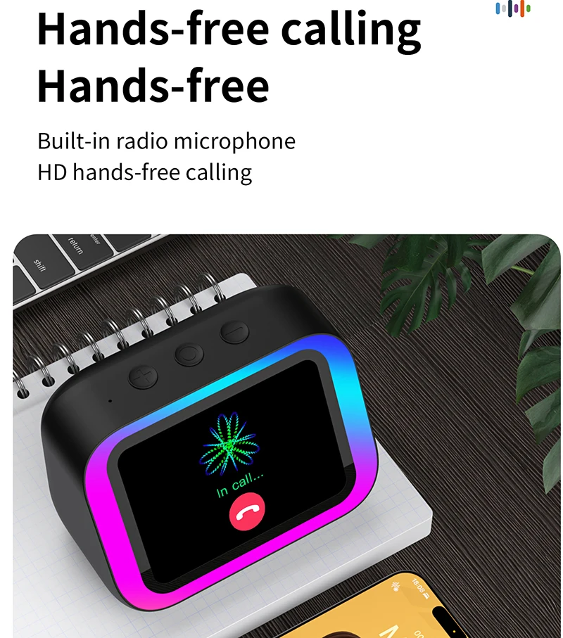 Smart Alarm Clock Bluetooth Speaker Weather Display Night Light Music Stories Player Photo Frame Perfect Gift Bluetooth APP