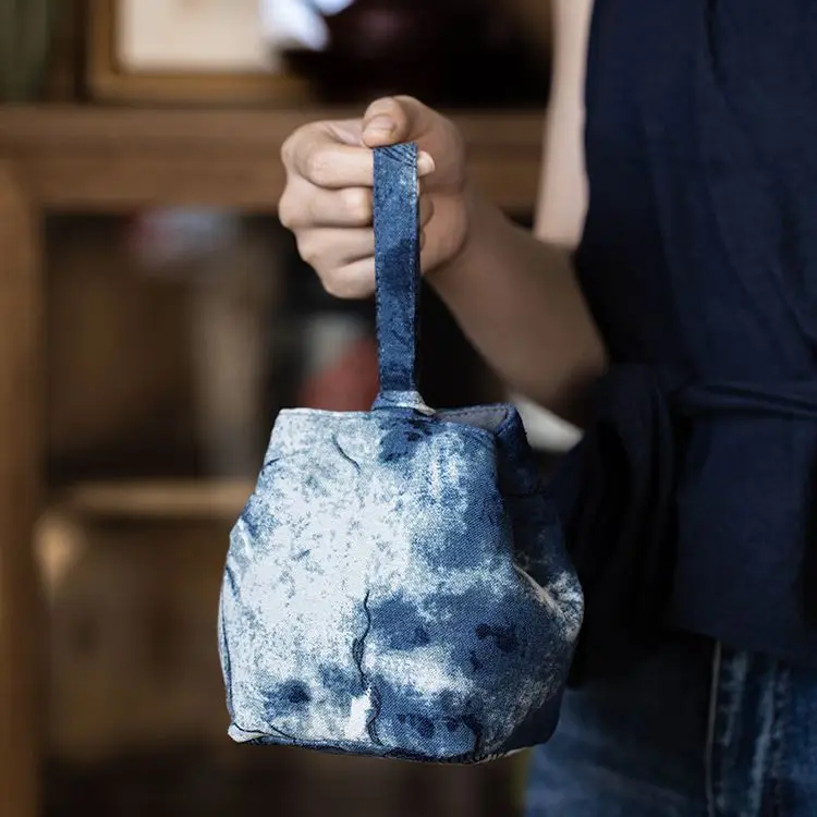 Creative Double sided Tea Cup Storage Bag Master Cup Cloth Bag Portable Travel Thickened Cloth Tea Set Accessories LF515