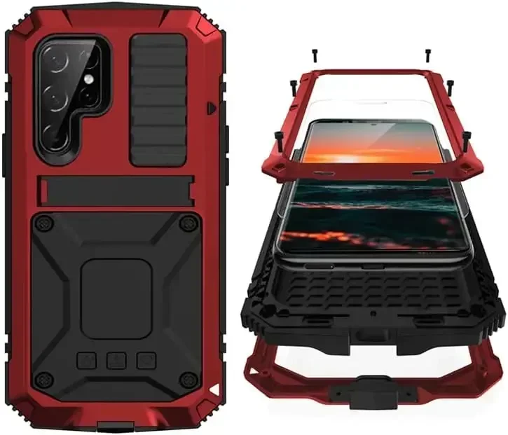 Rugged Military-Grade Shockproof Metal Case with Screen Protector