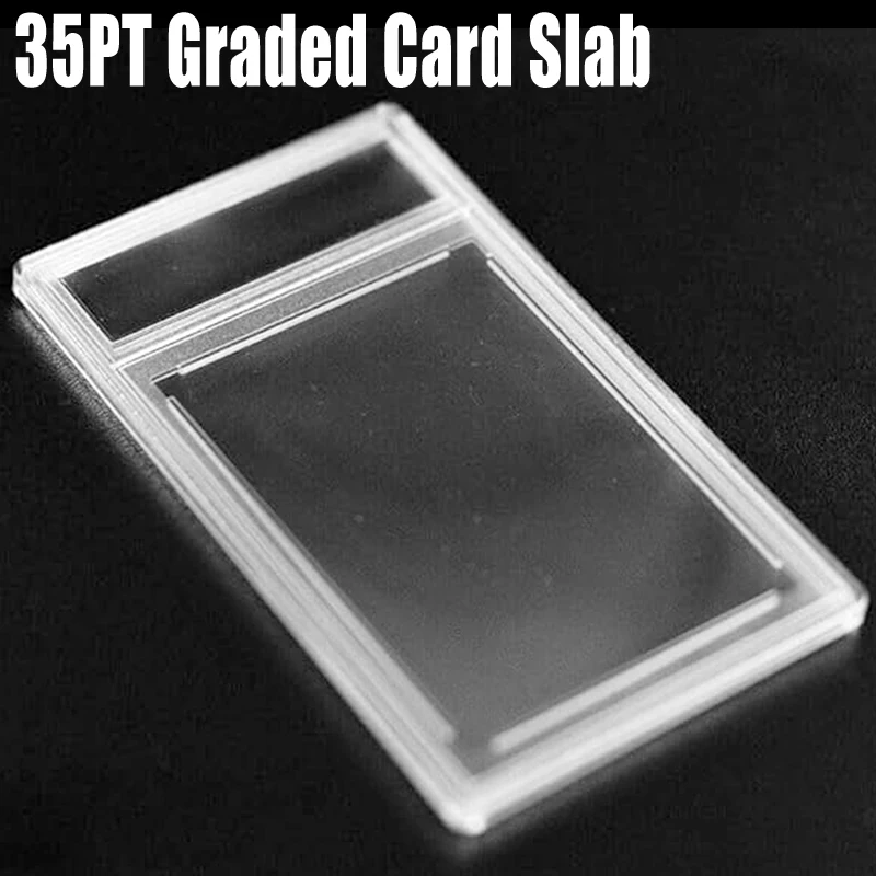 Trading Card Protector with Snap Closure Removable Graded Card Holder Durable Plastic Case Rating Slab