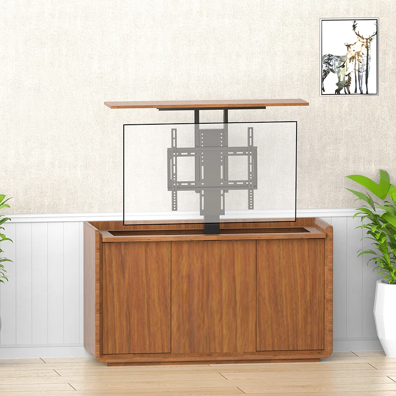 32-75 Inch Motorized Hidden Vertical Height Adjustable TV Lift /Remote Control Smart Electric Up And Down Cabinet TV Stand