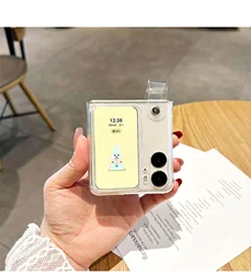 Korean Luxury Transparent Shockproof Back Cover for Find N2 Flip (A)