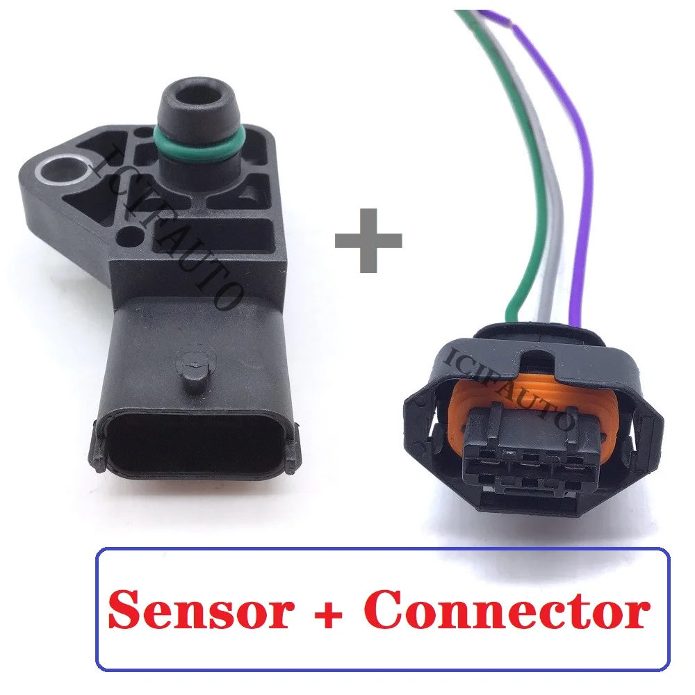 2.5bar Map Sensor Manifold Absolute Boost Pressure & Connector For Vauxhall Opel Aatra Combo