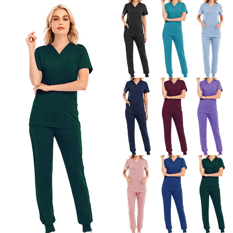 

Multicolor Unisex Short Sleeved Phary Nurse Uniform Hospital Doctor Workwear Oral Dental Surgery Uniforms Medical Scrubs Sets