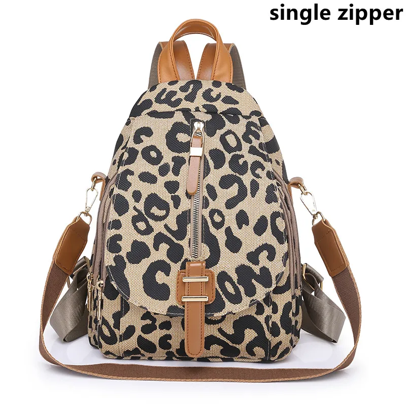 most stylish backpacks Fashion Leopard Print Womens Backpack Multifunction Shoulder Bags 2022 New High Quality Soft Pu Leather Travel Women Handbags elegant backpack