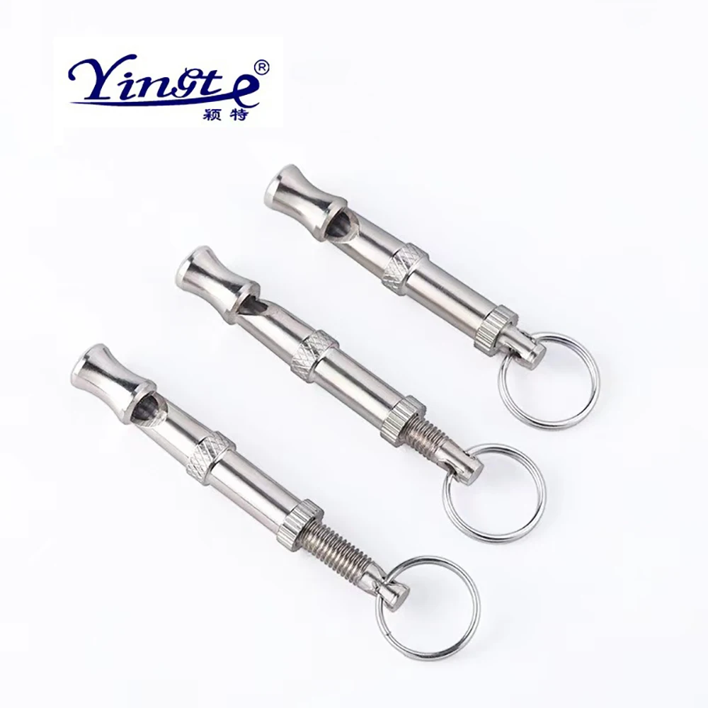 2Pcs Pet Supplies Adjustable Ultrasonic Dog Whistle Portable Treble Frequency Stainless Steel Pet Professional Training Whistle