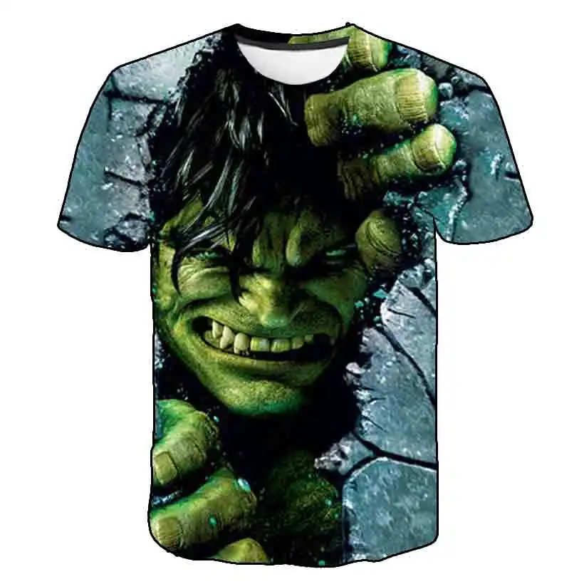 

2-14Years Hulk Cartoon Print Boys Girls T Shirt Summer Children Kids Clothes Shorts Sleeve O-Neck Marvel Tops Tees Dropshipping