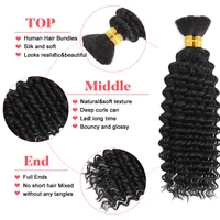 Tressage humain cheveux vague profonde en vrac cheveux humains 100g sans trame cheveux humains paquets Micro humain tressage cheveux pour Boho tresses 2