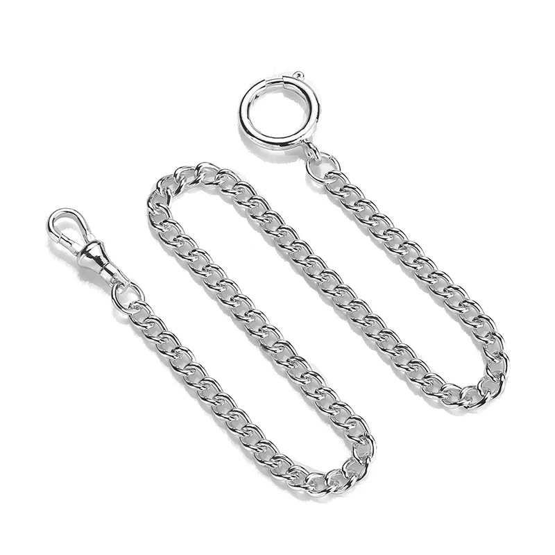 36.5CM Vintage Pocket Watch Chain Electroplated metal Pocket watch chains Jeans Clothing Accessories With Single & Ring Clasp