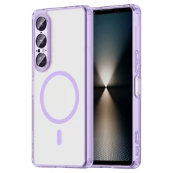Magnetic Airbags Shockproof Non - Slip Transparent Protective Cover - Sony Xperia 10 VII (Transparent Purple)