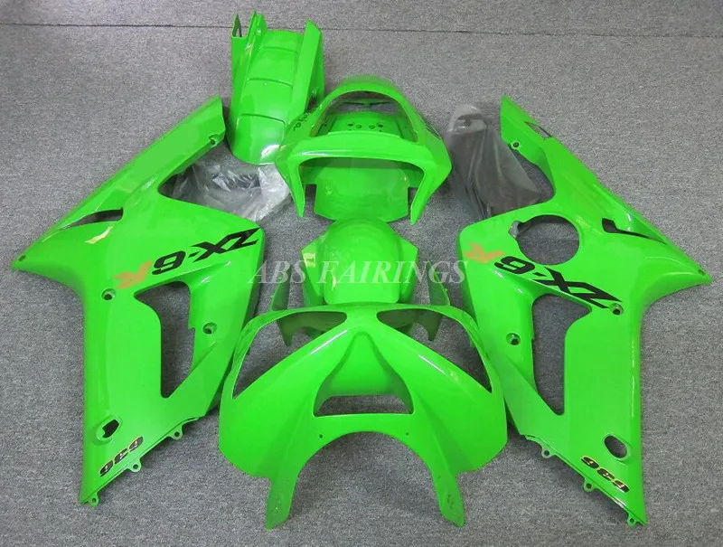 

Новый комплект обтекателей для мотоцикла из АБС-пластика, подходит для KAWASAKI ZX-6R 2003 2004 ZX6R 636 03 04, комплект кузова, зеленый, блестящий