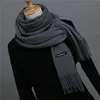 Solid Color Cashmere Scarf for Men Winter Pashmina Warm Neckerchief Navy Black Gray Men's Business Scarves Male Bufandas Shawls 2