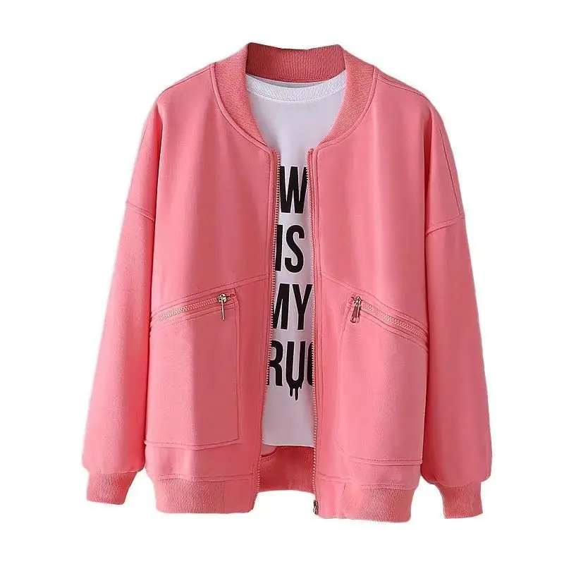 Sweater Women's Cardigan Coat 2023 Spring Autumn Casual Baseball Jacket Streetwear Long Sleeve Zipper Female Outwear Mujer 2023 autumn and winter fashion baseball wear zipper stand collar hoodie coat men s casual plaid cardigan solid colors suit s 3xl