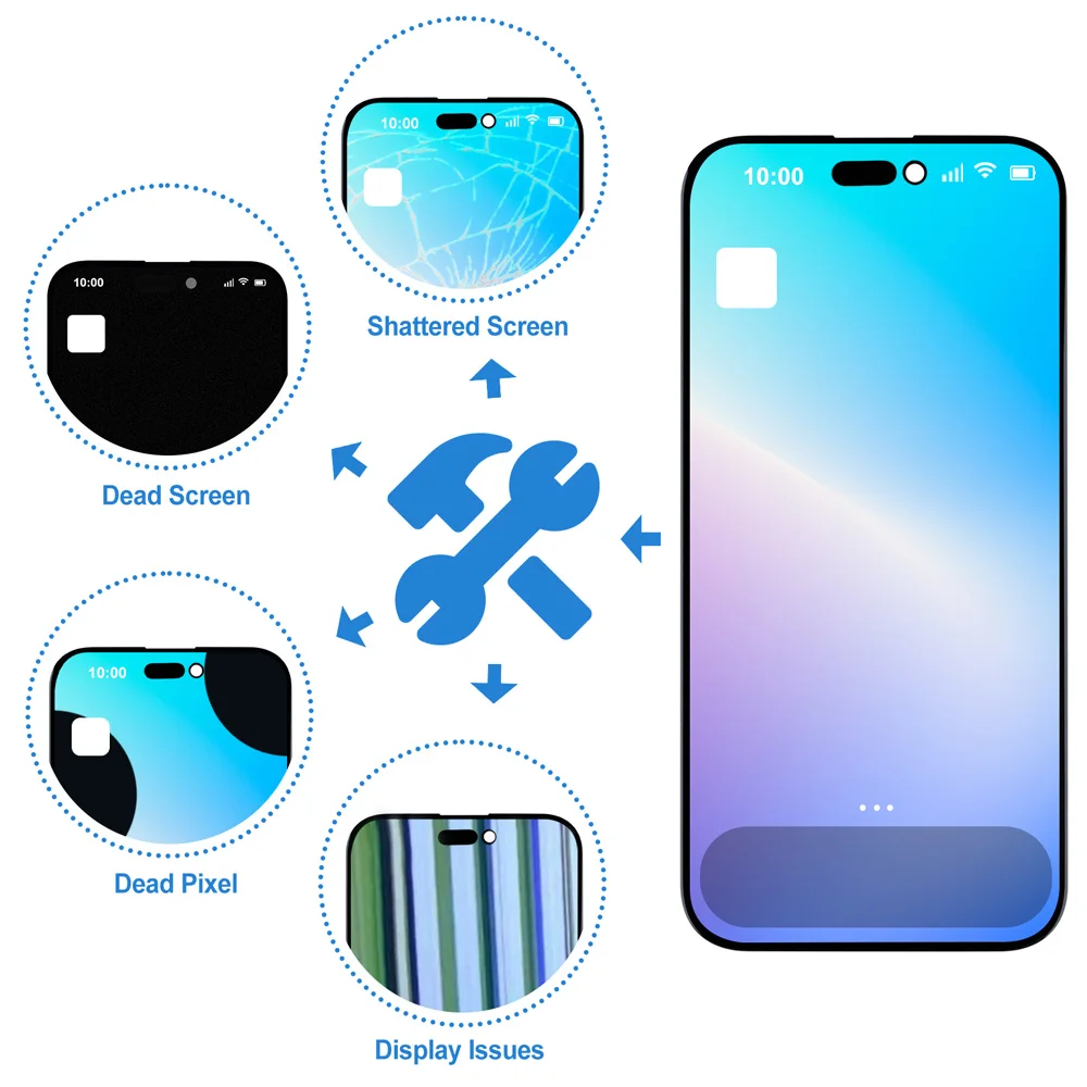 Kit Schermo IPhone 15 Pro 6,1" Full HD Con True Tone | 24 Mesi Garanzia, Compatibile A2848/A3101/A3102/A3104
