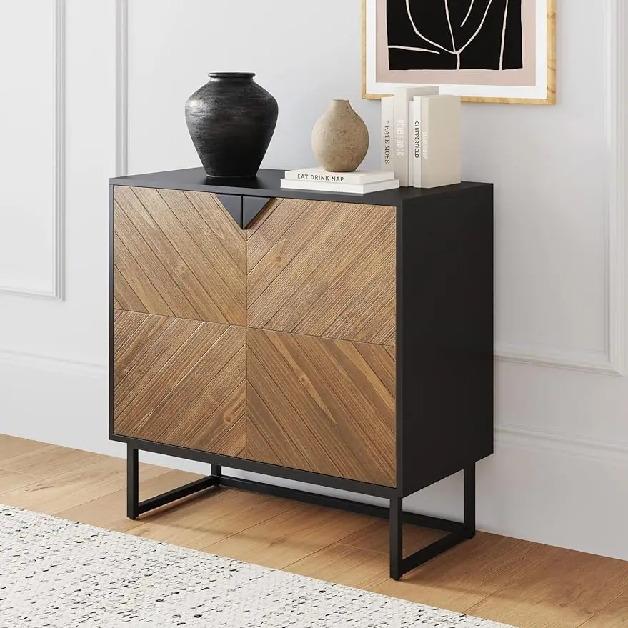 

Nathan James Wood Storage Accent Modern Free Standing Buffet Sideboard Cabinet for Hallway, Entryway, Dining Living Room,