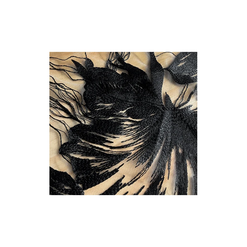 초대형 꽃 자수 레이스 패브릭, 디자이너 패브릭 소재, 바느질 액세서리, Tela Costura Tulle 한푸 소재