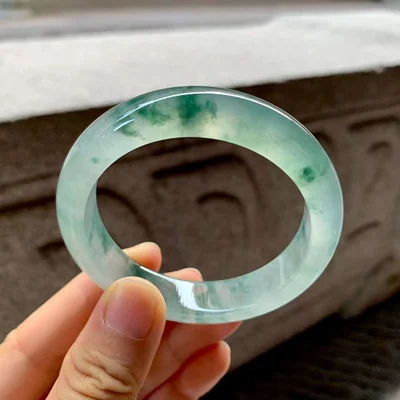 

Natural Burmese Emerald Light Green Flower 54mm-64mm Bracelet Elegant Princess Jewelry Best Gift for Girlfriend for Mom