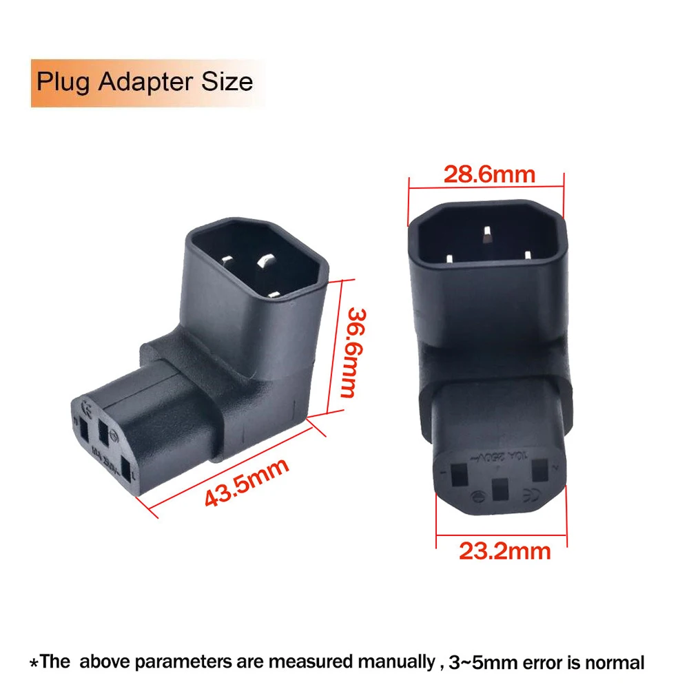 Фото Понижающий угол IEC 320 C14, 3-контактный штекер на гнездо C13, PDU, PSU, быстрое расширение, адаптер питания, розетка для ЖК-телевизора, настенное крепление №5