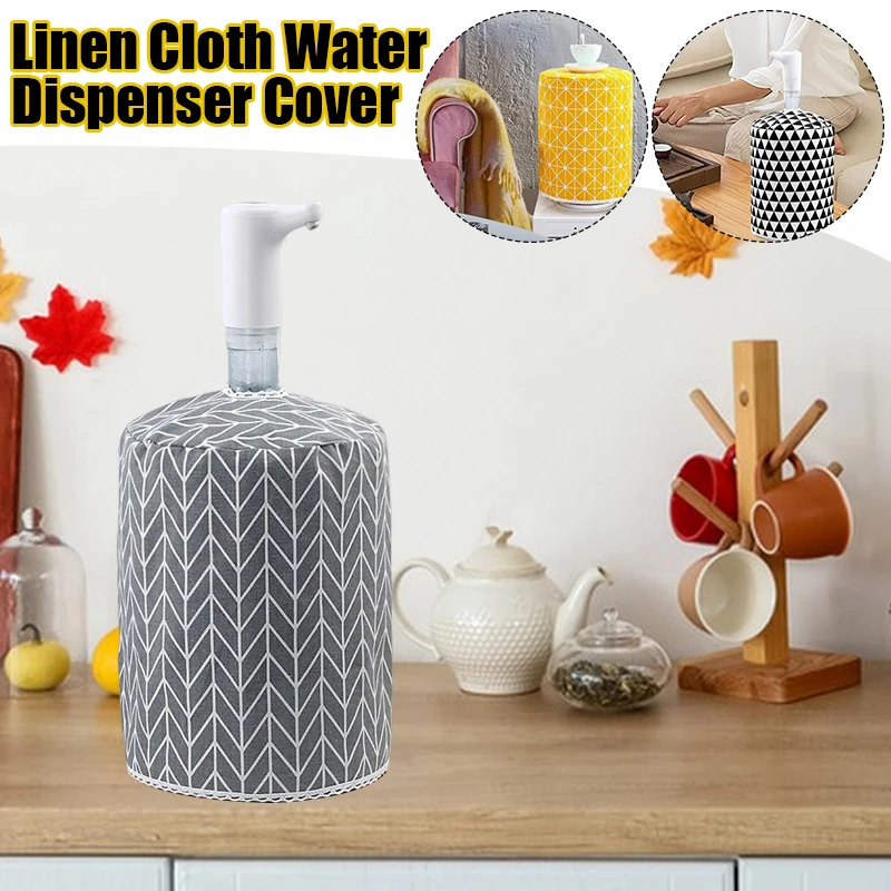 Linen Water Dispenser Cover Bucket Sleeve Dust Cover Barrel Home Dustproof Upper Opening Reusable Removable Dust water dispenser cover
