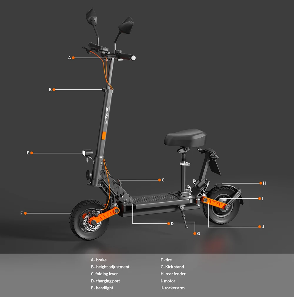 Joyor S8E Electric Scooter | Moteur 800W, Autonomie 80km, Certifié COC – Joyor Electric Scooter