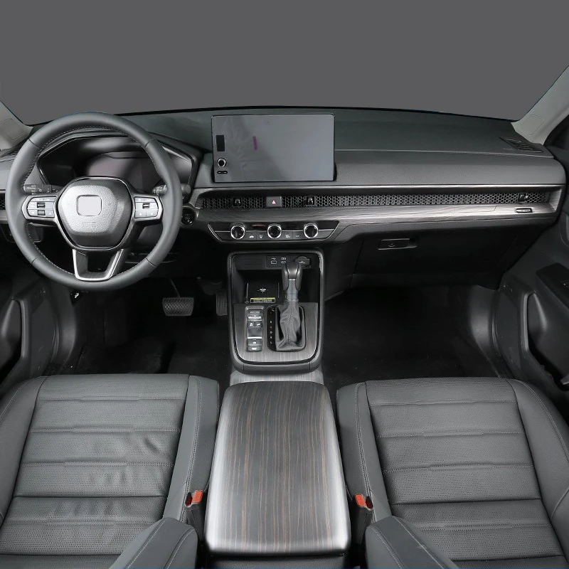 콘센트, 기어, 대시보드, 도어, 중앙 콘솔의 LHD HONDA CR-V 2023 2024용 골든 우드 그레인 오버레이 내부 트림
