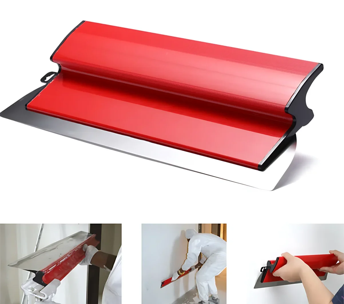 4PCS 25cm/40cm Drywall Smooth Trowel Brush Wall Flexible Blade Spray Paint Finishing Putty Building Tools Wall Material Tools drywall spatula,plastering blade,putty knife,wall plastering trowel