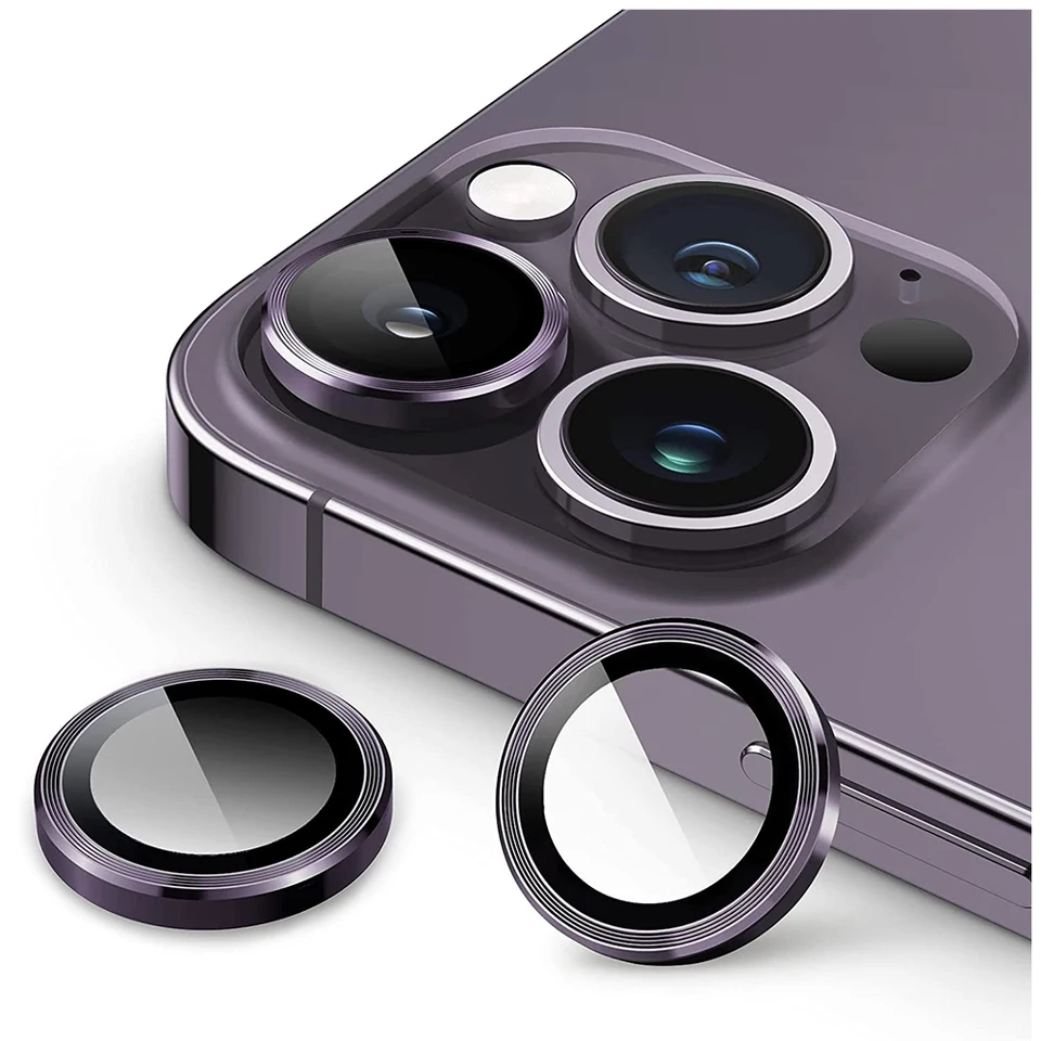 Protecteur d'objectif de caméra violet profond, Film de Protection en verre  pour iPhone 14 Pro Max Plus 13 12 11 14 Pro, iPhone 14 13Pro 12Pro,  accessoire