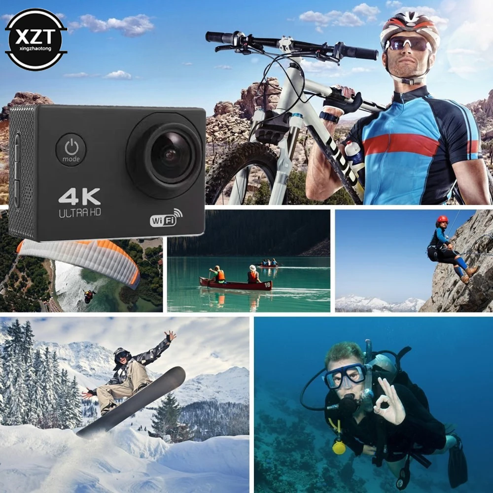 Waterproof Sports Dv HD 4K Sports Camera With Remote Wifi Outdoor Diving Deportiva 2 Inch F60 Waterproof Sports Camera 720P Cam 6