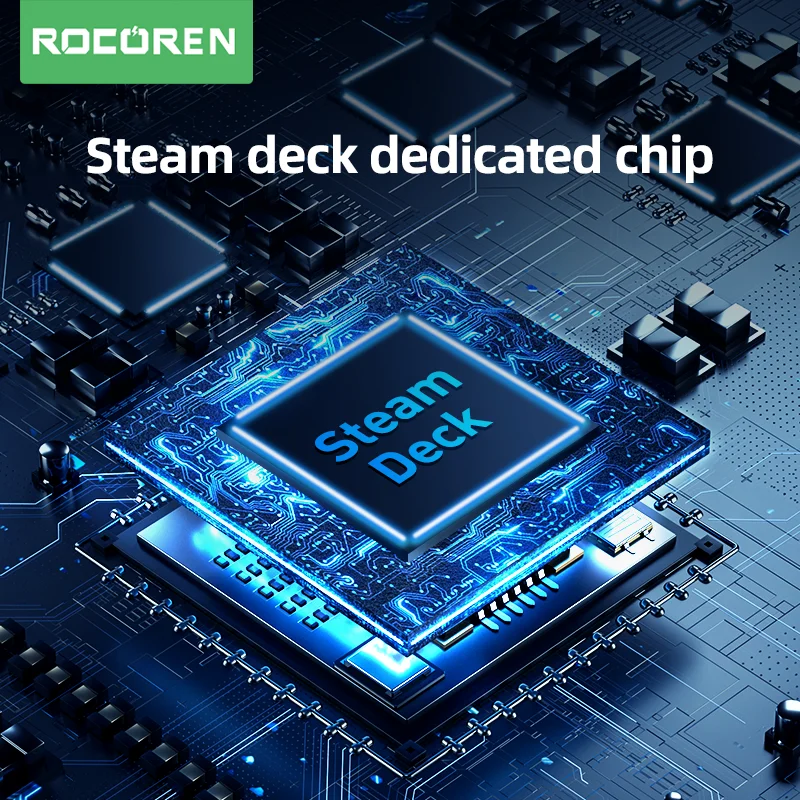 Rocoren Steam Deck Docking Station 6 in 1 USB C Hub HDMI-compatible 4K60Hz RJ45 Dock for SteamDeck Nintendo Switch ASUS Rog Ally
