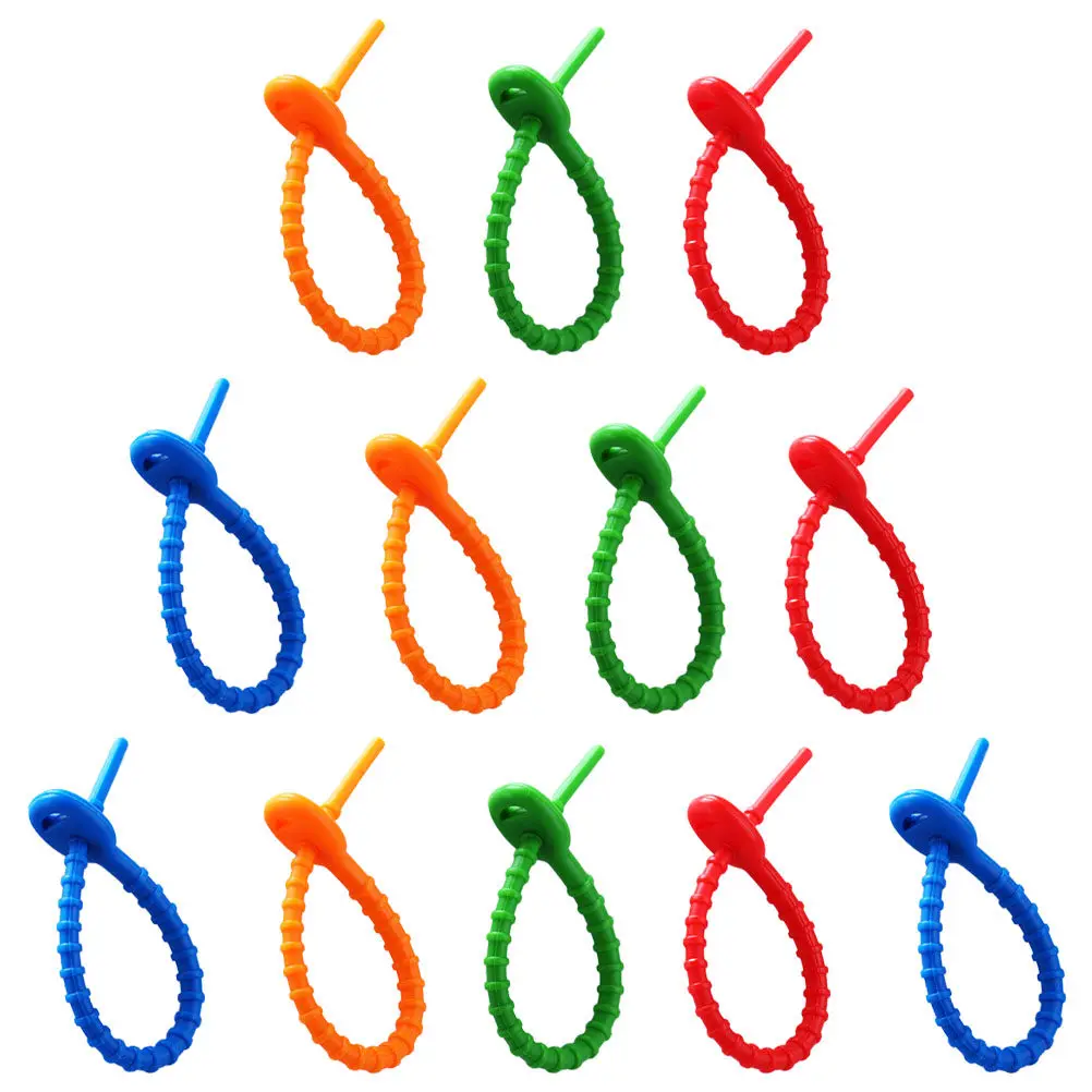 12Pcs 실리콘 케이블 타이 USB 충전 케이블용 재사용 가능한 조절 가능한 코드 정리기 이어폰 노트북 전화 데이터 와이어 데스크탑
