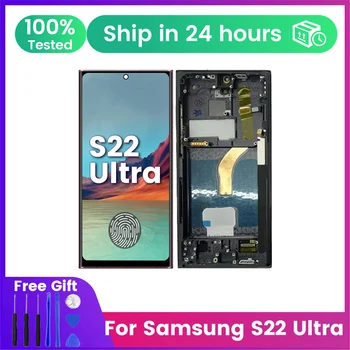 For Samsung Galaxy pantalla S22Ultra 5G S908B/S908B/DS AMOLED Display Touch Screen Digitizer with Frame - LCD Screen Replacement