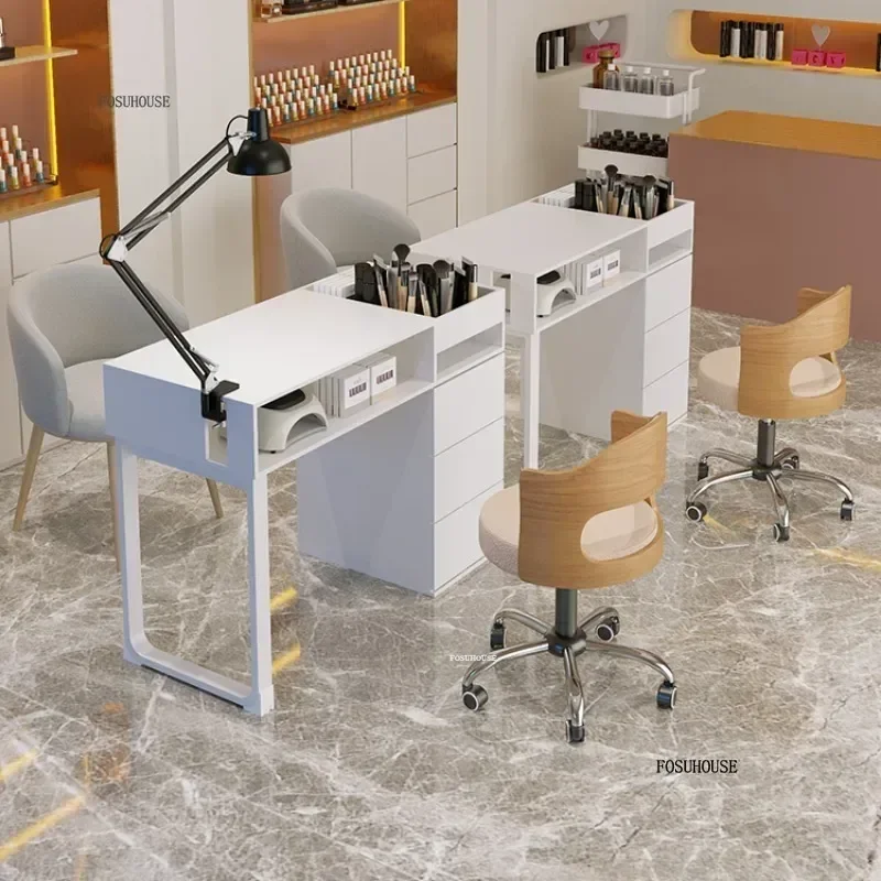 Minimalist Designer Furniture Professional Nail Tables Dormitory Bedroom Salon Table Light Luxury Manicure Store Manicure Desk H