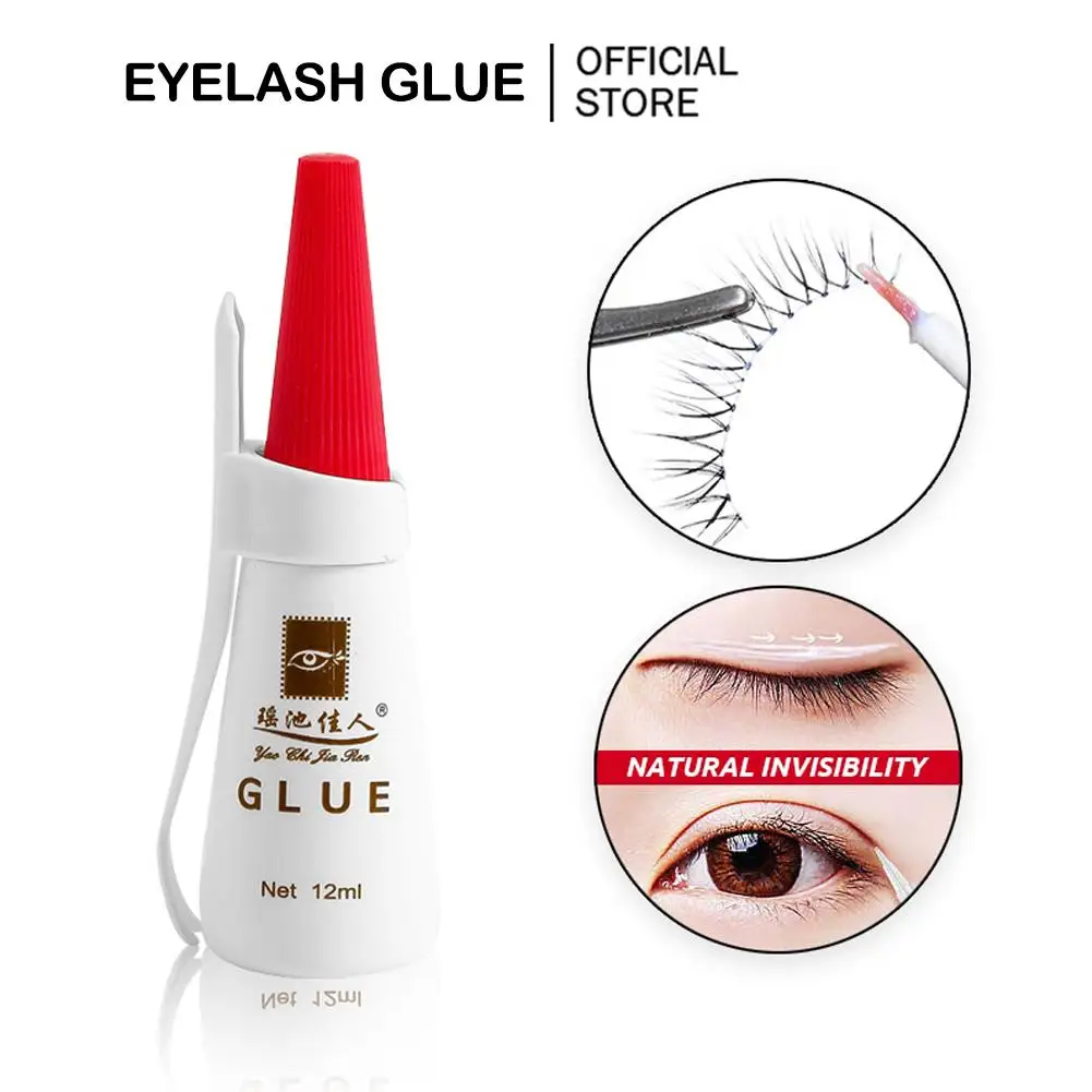 

12ML Waterproof Fake Eyelashes Glue Professional Eyelashes Makeup Eyelid Extension Glue Double Tools C7F9