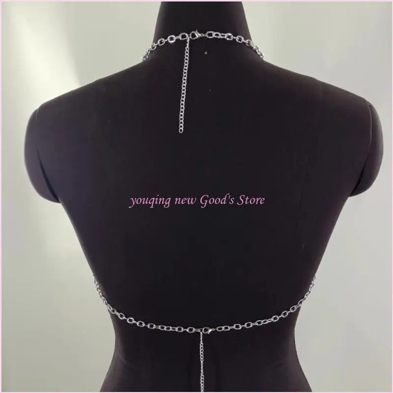 Stylish Adjustable Body Chain Jewelry With Small Hoop Rings Portable for Beach Parties and Music Festivals - 3