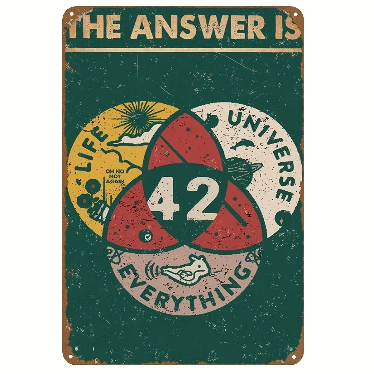 

The Answer To Life The Universe And Everything Poster Science Lover Wall Art Funny Hiking Art Print Retro Metal Tin Sign Poster